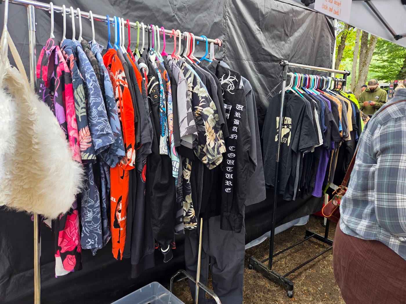 Racks of costume and resale clothing